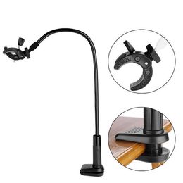360 Degrees Rotatable Hands-Free Hair Dryer Stand Three-jaw Bracket Grooming Table Hair Dryer Clip Holder 210705