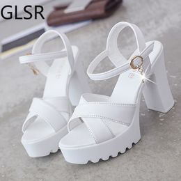 Women Fish Mouth Platform High Heels Wees Buckle Slope Sandals Women Shoes Woman Platform High Heels Sandals High Heels X0523