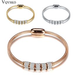 Drop Shipping Fashion Woman Bracelet and Bangles with Magnetic Clasp Women Stainless Steel Bracelet Bangles Jewelry Wholesale Q0719