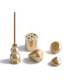 Pure copper incense holder Fragrance lamp Small gourd fragrant plug incenses burner stand