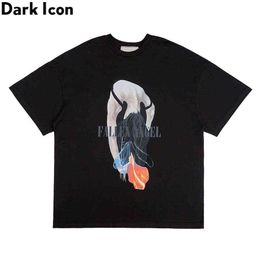 Fallen Angels T-shirt Men Women Printed Crew Neck Hipster Tshirts Black Grey Men's Tee Shirts 210603