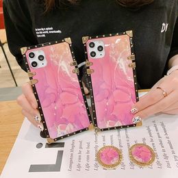 ring holder iphone NZ - Golden bright pink luxury designer phone cases with ring holder for iPhone 12 11 pro promax X XS XSMAX 7 8 Plus Samsung note20 S21 A52 A72