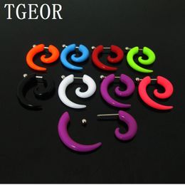 whole body piercing jewelry 100pcs mixed Gauges solid color acrylic spiral fake taper