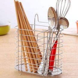 Hooks & Rails Metal Hanging Cutlery Holder Drainer Spoon Fork Chopsticks Storage Basket Rack Kitchen Accessories Tool Organiser Tableware
