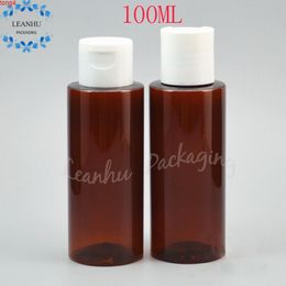 Brown Empty Cosmetic Containers With Flip Top Cap,100ml Portable Travel Lotion Bottle,Homemade Personal Care Skin Containergood qty