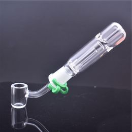 high quality Dab Straw NC kits Dab Rigs With 45 Degree Quartz Banger Nail mini glass oil burner Bongs with free plastic clip