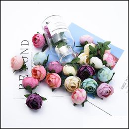 Festive Party Supplies Garden100/200 Pieces Tea Buds Roses Christmas Decorations For Home Diy Gifts Box Wedding Decorative Flowers Wall Arti