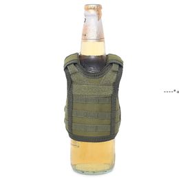 NEW7 Color Mini Tactical Vest Outdoor Molle Vests Wine Bottle Cover Beverage Cooler Adjustable Drinkware Handle RRD11665