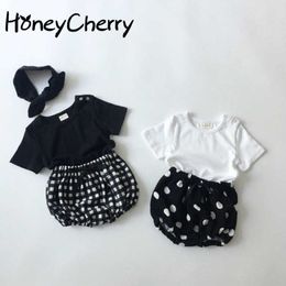 Baby T-shirt set Summer Suit Round Neck T-shirt With Half Sleeve Pants Big Pp Bread Baby Girl Clothes (don't have Headband) 210701