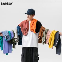 BOLUBAO Autumn Men Solid T-Shirt Brand Men Fashion Casual T Shirt High Street Couple Long Sleeve T-Shirts Male 15 Colours 210518