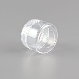 2g 3g 5g Lip Balm Containers 2ml/3ml/5ml Clear Round Cosmetic Pot Jars with Black Clear White Lids Small Tiny Bottle DH2010
