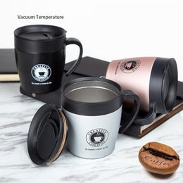 Mugs 330ml 304 Stainless Steel Double Wall Tumbler Vacuum Coffee Mug With Lid Insulation Travel Beer Juice Cup For Bar Office