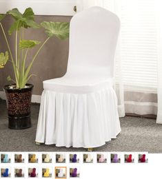 Wedding Chair Covers Party Banquet Decorations Colorful Universal Spandex Long Chair Cover