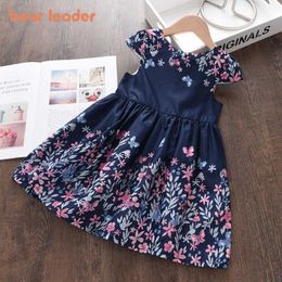 Bear Leader Girls Casual Summer Dresses Trend Kids Baby Floral Costume Children Fashion Sleeveless Vestidos Cute Outfit 3-7Y 210708