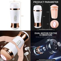 NXY Sex Masturbators 6 Modes Automatic Man Masturbator Vibration Electric Male Masturbation Cup Bullet Vibrator for Glans Stimulator 220127
