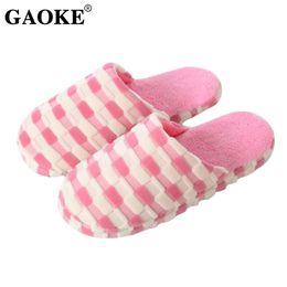 Dropshipping Autumn Winter Warm Non-Slip Slipper Men Women Cotton-padded Home Slippers Rubber Sole Sewing Indoor Soft Plush Soes Y0305