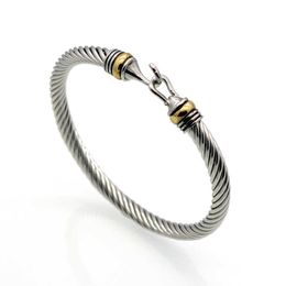 Popular Steel Wire Twisted Hook Shaped Bracelet Gold Bracelet Stainless Steel Cable Bracelet Paracord Bracelets