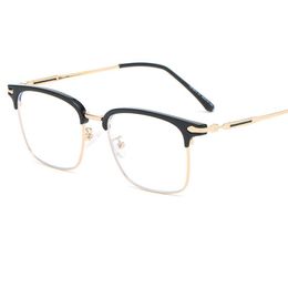 The TR90 Eyebrow Glasses Frame Literary Classic Metal Flat Mirror Fashion Can Be Equipped With Myopia Glasses. Sunglasses Frames