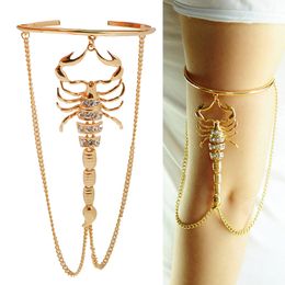 Halloween Scorpion Upper Arm Bracelet Slave Harness Cuff Armlet Armband Gold for Women Love Retro Bracelet Bangle Jewellery Female