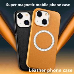 iphone wireless charging case UK - 2021 new mobile phone leather case for Apple Iphone 13 case magnetic animation wireless charging mobile phone case H1110