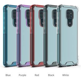 2 in 1 Clear Acrylic TPU Airbag Shockproof phone Cases For MOTO E6 E7 E5 Play Go G7 G8 Power Lite G6 Z3 P30 G Stylus 5G E6S G9 Plus One Fusion cover case