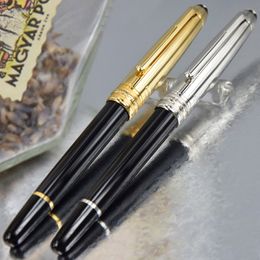 PURE PEARL Msk-163 Classic Fountain Rollerball Ballpoint Pen quality Black resin barrel Drawing cover Luxury Stationery with Serial Number+Gift Refills & Plush Pouch