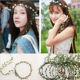 Headpieces Bohemian Style Wreath Flower Crown Wedding Garland Forehead Hair Head Band Beach Headpieces