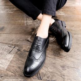 Luxury Business Oxfords men Leather Shoes Men Breathable Rubber Formal Dress Shoes Male Office Wedding Flats Footwear Homme