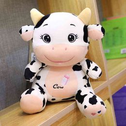 1pc 22/26CM Kawaii Baby Cow Plush Toys Stuffed Soft Animal Cute Cattle Dolls for Kids Girls Home Decor Appease Birthday Gift Y211119
