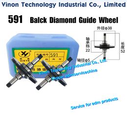 591 Black Diamond Guide Pulley (1 Pair=2PCS) XieYe Brand Parts. OD. 38mm, Axis dia. 5mm, Total length 52mm. High Precision Guide-Wheel for CNC Molybdenum Wire Cut EDM Machines