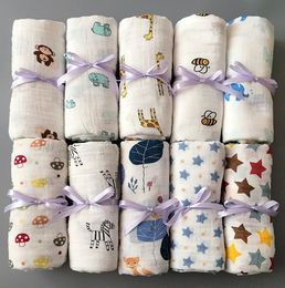 The latest 120X120CM blanket, baby gauze wrapper, swaddle, summer quilt, many styles to choose from, support customization