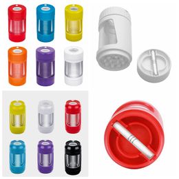 Smoking Colourful Multi Style LED Lighting Magnifier Dry Herb Tobacco Storage Tank Stash Case Portable Multi-function Jars Grinder One Hitter Catcher Taster Pipes