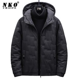 Winter Waterproof Thick Warm Parkas Men Autumn Fashion Solid Colour Hoodied Jacket Coat Men Casual Brand Jacket Men 5XL 211204