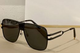 Design Sunglasses Gold Black Lens Rectangle Glasses Men Fashion Sunnies UV400 Protection Eyewere with box