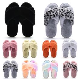 Wholesale Classic Winter Indoor Slippers for Women Snow Fur Slides House Outdoor Girls Ladies Furry Slipper Flat Platforms Softs Comfortable Shoes Sneakers 36-41