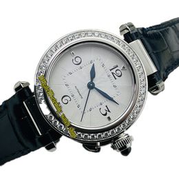 BVF 2022 Lady Watch PA0012 Japan Miyota 9039 modifica 1847MC automatico 35MM quadrante bianco diamante lunetta interruttore rapido pelle blu versione Super eternity orologi da donna