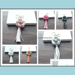 Key Rings Jewelry Good A++ Pu Tassel Chain Camellia Bag Pendant Car Ring Phone Shell Decoration Kr307 Keychains Mix Order 20 Pieces A Lot Dr