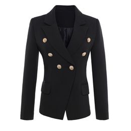 HIGH QUALITY Fashion Runway Star Style Jacket Women's Gold Buttons Double Breasted Blazer OuterwearS-5XL 211019