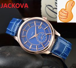 Famous classic designer watch Luxury Fashion Sub Dial Work Genuine Leather Strap Men Watches Retro quartz wristwatch wholesale