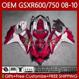 Pearl red Injection Mould OEM For SUZUKI GSXR-750 GSXR600 GSXR 600 750 CC K8 08 09 10 88No.157 GSX-R750 GSXR-600 GSXR750 GSX-R600 600CC 750CC 2008 2009 2010 Fairing Kit