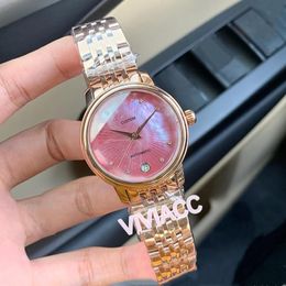 Natural Mother of pearl shell watches female Automatic mechanical clock Rose Gold Stainless steel sapphire calendar watch 32mm