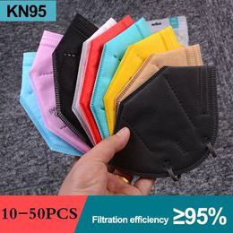 12 Colours KN95 Mask Factory 95% Philtre Colourful Disposable Activated Carbon Breathing Respirator 5 Layer Designer Face Masks Individual Package 2022