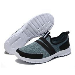 Athletic Spring and summer men's women's running shoes fashion grey navy blue black soft sole sports casual outdoor