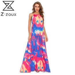 Women Dress Sleeveless Off Shoulder Print Dresses Plus Size Long Sexy Flowers Summer Clothes Fashion 210513