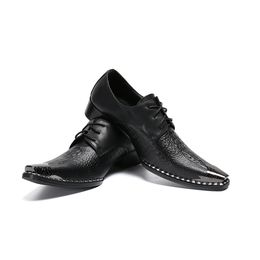 British Genuine Leather Oxford Shoes for Men Classic Black Business Office Formal Shoes Men Lace Up Dress Shoes Prom Brogues