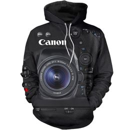 beautiful camera 3D printed sweatshirt hoodie zipper unisex fashion casual 210813