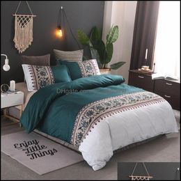 Bedding Sets Supplies Home Textiles & Garden Comforter Set For Bed 6 Colours Quilt Er Pillowcase Without Sheet Luxury Printed Duvet Bedclothe