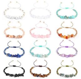 Irregular Gravel Beaded Bracelet for Women Rope Braided Strands Multicolor Seed Bead Bracelets Bangles Handmade Jewellery 12 Colours Wholesale