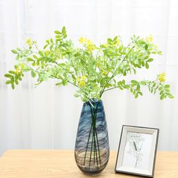 Decorative Flowers & Wreaths Artificial Plants Branch Green Leaves With Fake For Home Decor Wedding Garden Living Room Decoration