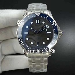 watches men luxury brand BF 42mm Dive 300m 210.30.42.20.06.001 8800 Automatic Mens Watch Grey Ripple Dial Date Blue Ceramics Bezel SS Steel Bracelet